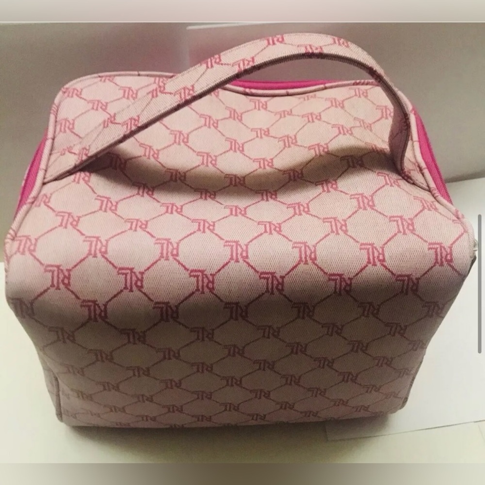 New 3 New Lauren Ralph Lauren Pink Cosmetic Bags iPhone Bag Signature RL Logo - Picture 11 of 14